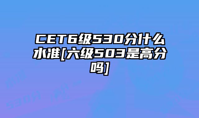 CET6级530分什么水准[六级503是高分吗]