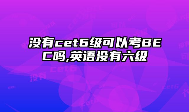 没有cet6级可以考BEC吗,英语没有六级