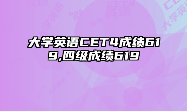 大学英语CET4成绩619,四级成绩619