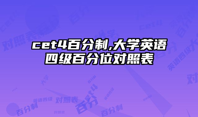 cet4百分制,大学英语四级百分位对照表