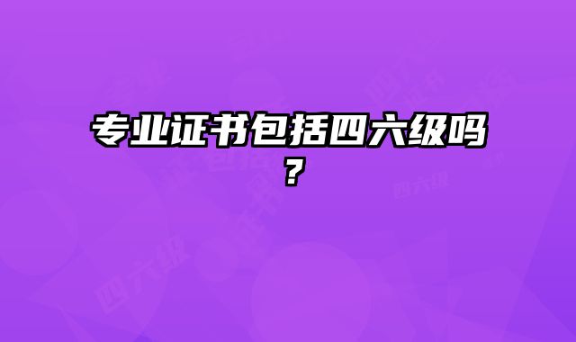 专业证书包括四六级吗？